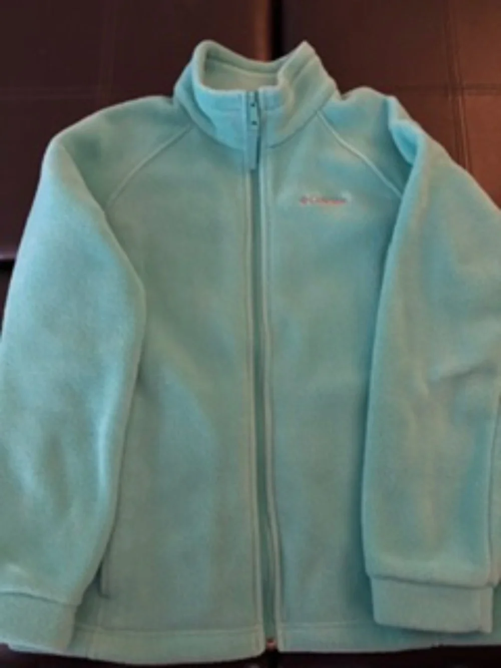 Columbia Fleece Teal Jacket Full Zip Size L 14/16 Youth